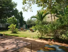 située dans un quartier calme , cette magnifique villa décorée avec soin est composée de 4 chambres climatisées avec des lits doubles , 4 salles de bain, salon, salle à manger, cuisine équipée, terrasse, joli jardin , piscine privée ,wifi et canal, femme de ménage et gardien à votre disposition
La plage est à 50 m de la villa
Electricité à la charge des locataires